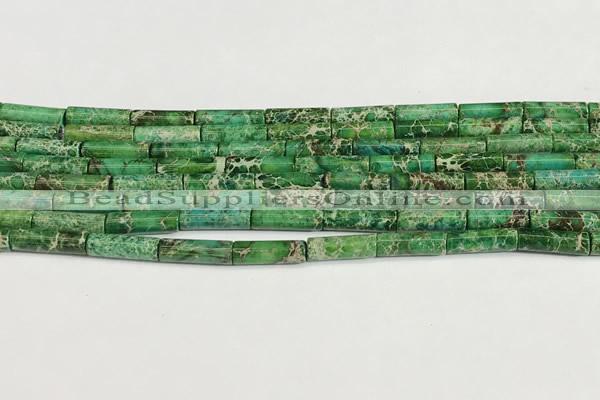 CDE1427 15.5 inches 4*13mm tube sea sediment jasper beads wholesale