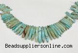 CDE1461 Top drilled 5*15mm - 6*45mm sticks sea sediment jasper beads
