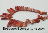 CDE1501 Top drilled 8*20mm - 10*55mm sticks sea sediment jasper beads
