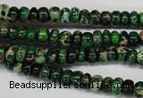 CDE160 15.5 inches 3*6mm rondelle dyed sea sediment jasper beads