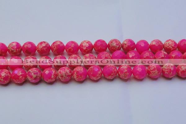CDE2508 15.5 inches 16mm faceted round dyed sea sediment jasper beads