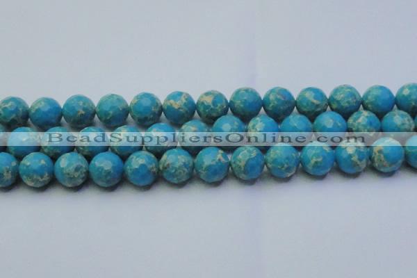 CDE2550 15.5 inches 16mm faceted round dyed sea sediment jasper beads