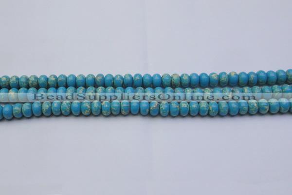 CDE2649 15.5 inches 7*10mm rondelle dyed sea sediment jasper beads