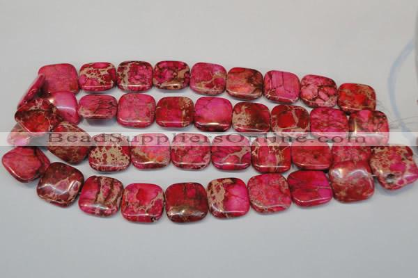 CDE625 15.5 inches 20*20mm square dyed sea sediment jasper beads