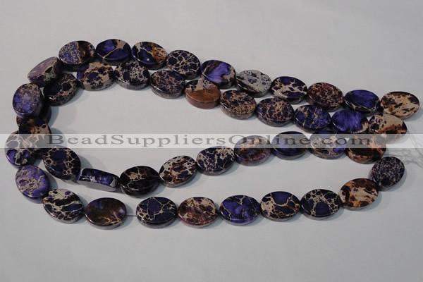 CDE710 15.5 inches 13*18mm oval dyed sea sediment jasper beads