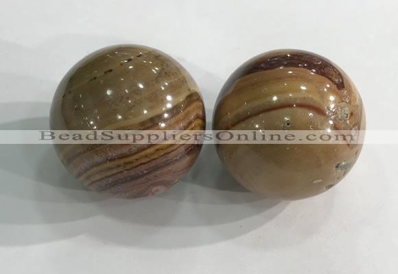 CDN1287 40mm round red picture jasper decorations wholesale