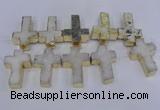 CDQ526 28*45mm - 30*47mm cross druzy quartz beads wholesale