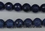 CDU113 15.5 inches 10mm faceted round blue dumortierite beads