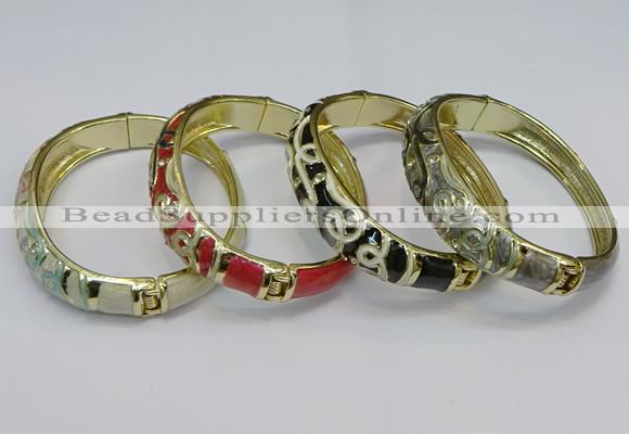 CEB134 16mm width gold plated alloy with enamel bangles wholesale