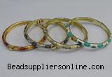 CEB80 6mm width gold plated alloy with enamel bangles wholesale