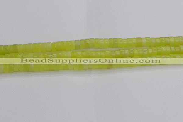 CEJ220 15.5 inches 3*6mm heishi lemon jade beads wholesale