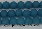 CEQ266 15.5 inches 6mm round matte blue sponge quartz beads
