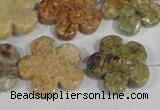 CFG673 15.5 inches 20mm carved flower agate gemstone beads