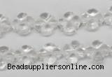 CFG75 15.5 inches 11*11mm carved flower white crystal beads