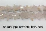 CFG983 15.5 inches 33*33mm carved star rose quartz beads