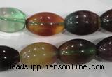 CFL814 15.5 inches 12*18mm rice rainbow fluorite gemstone beads