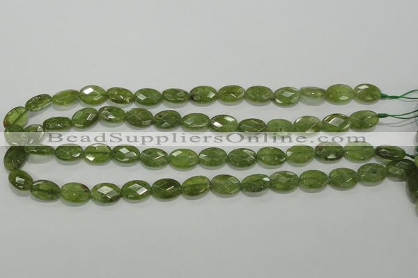 CGA101 15.5 inches 10*14mm faceted oval natural green garnet beads
