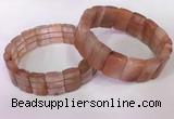CGB2635 12*18mm faceted rectangle red rutilated quartz bracelets