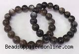 CGB4574 7.5 inches 11mm - 12mm round black sunstone beaded bracelets
