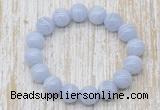 CGB5344 10mm, 12mm round blue lace agate beads stretchy bracelets