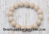 CGB5370 10mm, 12mm round white fossil jasper beads stretchy bracelets
