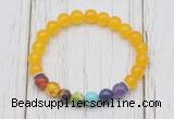CGB6254 8mm candy jade 7 chakra beaded mala stretchy bracelets