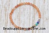 CGB7047 7 chakra 4mm red aventurine beaded meditation yoga bracelets