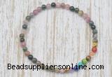 CGB7096 7 chakra 4mm tourmaline beaded meditation yoga bracelets