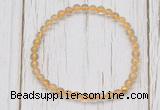 CGB7298 4mm tiny citrine beaded meditation yoga bracelets