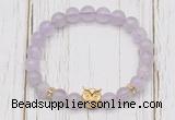 CGB7488 8mm lavender amethyst bracelet with owl head for men or women