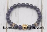 CGB7490 8mm amethyst bracelet with owl head for men or women