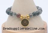 CGB7763 8mm blood jasper bead with luckly charm bracelets