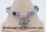 CGB7903 8mm fluorite bead with luckly charm bracelets wholesale