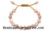 CGB8752 8mm,10mm round sunstone adjustable macrame bracelets