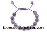 CGB8760 8mm,10mm round dogtooth amethyst adjustable macrame bracelets