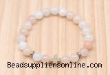 CGB8924 8mm, 10mm pink aventurine, cross & rondelle hematite beaded bracelets
