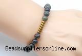 CGB8961 8mm, 10mm dragon blood jasper & rondelle hematite beaded bracelets