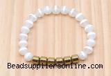 CGB8980 8mm, 10mm tibetan agate & drum hematite beaded bracelets