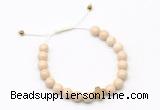 CGB9470 8mm, 10mm white fossil jasper & cross hematite adjustable bracelets