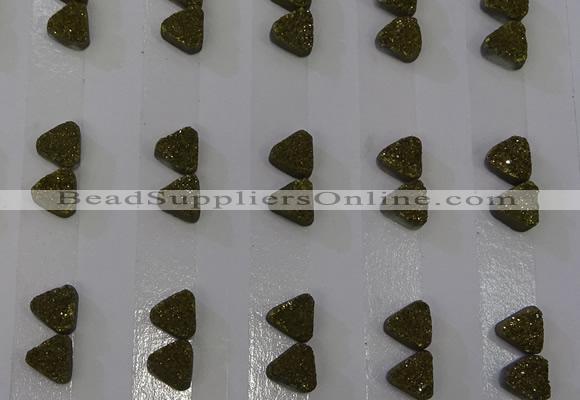 CGC62 8*8mm triangle druzy quartz cabochons wholesale