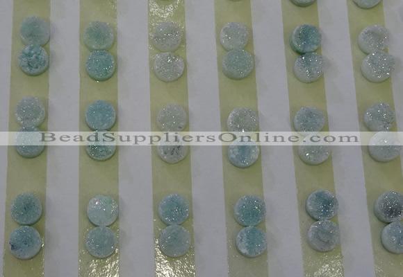 CGC81 8mm flat round druzy quartz cabochons wholesale