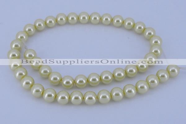 CGL85 5PCS 16 inches 10mm round dyed glass pearl beads wholesale