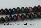 CGO21 15.5 inches 5*8mm rondelle gold multi-color stone beads