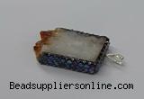 CGP3432 30*45mm - 28*60mm freeform druzy citrine pendants