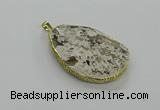 CGP3467 30*45mm - 35*50mm faceted freeform ocean agate pendants