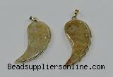 CGP3492 22*45mm - 25*50mm wing-shaped fossil coral pendants