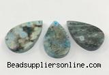 CGP3560 30*50mm - 35*55mm flat teardrop ocean agate slab pendants