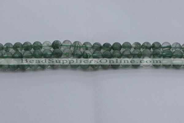 CGQ512 15.5 inches 8mm round matte imitation green phantom quartz beads