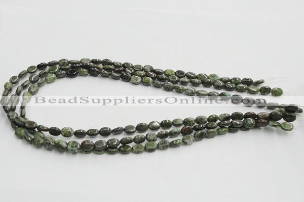 CGR10 16 inches 6*8mm oval green rain forest stone beads wholesale