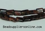 CGS216 15.5 inches 6*8mm rectangle blue & brown goldstone beads